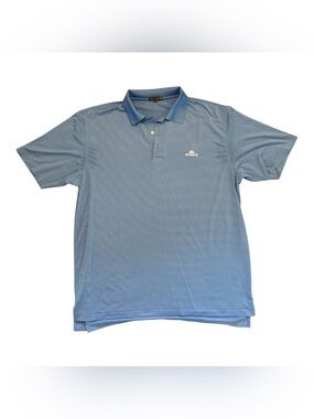 Peter Millar Crown Sport Blue Striped Performance Golf Polo Shirt Men’s XL
